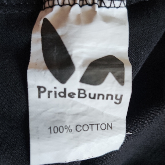 PRIDE BUNNY BLACK EMBROIDEREDLOGO COTTON RAINBOW LGBTQ UNISEX SIZE 4XL - Picture 10 of 10